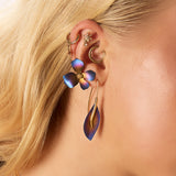 Abstract Daisy Flower Earrings in Titanium & Sterling Silver 24ct Gold