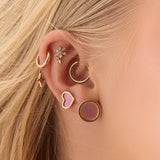 Round Stud Earrings in Pink Titanium & Sterling Silver 24ct Gold