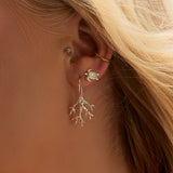 Coral Reef Hook Earrings in Sterling Silver