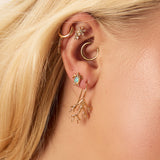 Turtle Stud Earrings in Silver with 24ct Gold & Ethiopian Opal