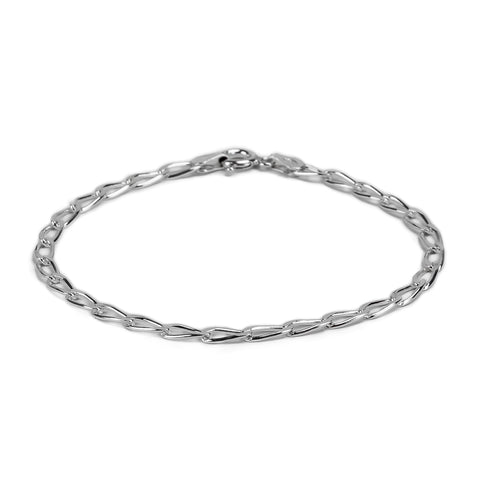 925 Sterling Silver Paperclip Link Bracelet