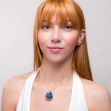 Carved Rose Labradorite Gemstone Necklace - Natural Designer Gemstone