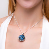 Carved Rose Labradorite Gemstone Necklace - Natural Designer Gemstone