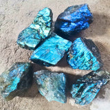 Superb Blue-Green Flash Labradorite Statement Ring