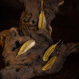 Bird Feather Necklace in Silver with 24ct Gold