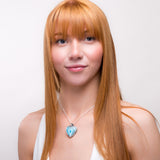 Majestic AAAA Quality Larimar Heart Necklace - Natural Designer Gemstone