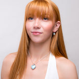 Sublime AAAA Quality Larimar Heart Necklace - Natural Designer Gemstone