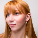 Classic Teardrop Hook Earrings in Silver with 24ct Gold & Larimar