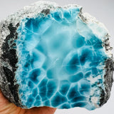 BIG & BOLD Top Quality Larimar Gemstone Necklace - Natural Designer Gemstone