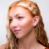 Tiny Double Leaf Stud Earrings in Silver