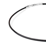 Slim Black Leather Choker Chain
