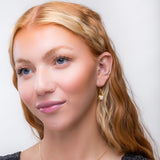 Lily of the Valley Flower Drop Earrings in Silver with 24ct Gold & Mother of Pearl