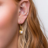 Lily of the Valley Flower Drop Earrings in Silver with 24ct Gold & Mother of Pearl