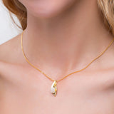 Lily of the Valley Necklace in Silver with 24ct Gold & Mother of Pearl
