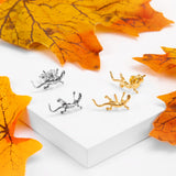 Lizard Stud Earrings in Silver with 24ct Gold