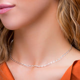 925 Sterling Silver Paperclip Link Chain Necklace