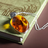 Magnificent & Timeless Baltic Amber and Silver Necklace - Natural Designer Gemstone