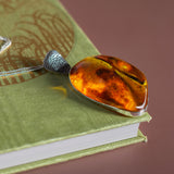 Magnificent & Timeless Baltic Amber and Silver Necklace - Natural Designer Gemstone