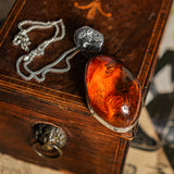 Magnificent & Timeless Baltic Amber and Silver Necklace - Natural Designer Gemstone