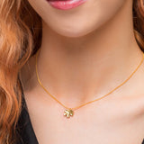 Maple Leaf Necklace in Silver with 24ct Gold