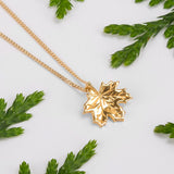 Maple Leaf Necklace in Silver with 24ct Gold