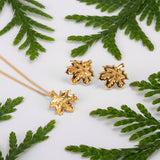 Maple Leaf Necklace in Silver with 24ct Gold