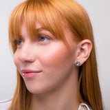 Maple Leaf Stud Earrings in Silver