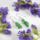 Mini Nugget Bead Hook Earrings in Silver & Aventurine