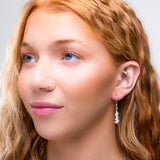 Mini Nugget Bead Hook Earrings in Silver & Moonstone