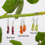 Mini Nugget Bead Hook Earrings in Silver & Amethyst