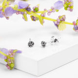 Teeny Dotted Stud Earrings in Silver