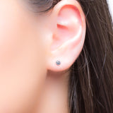 Teeny Dotted Stud Earrings in Silver