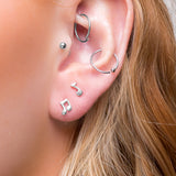 Mismatched Music Stud Earrings in Silver