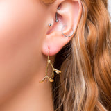 Merry Mistletoe Hook Earrings in Silver with 24ct Gold