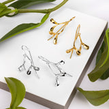 Merry Mistletoe Hook Earrings in Silver with 24ct Gold