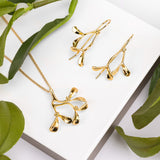 Merry Mistletoe Hook Earrings in Silver with 24ct Gold