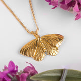 Moth Necklace in Silver with 24ct Gold