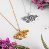 Moth Necklace in Silver with 24ct Gold
