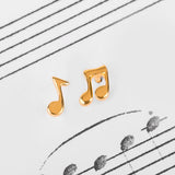 Mismatched Music Stud Earrings in 24ct Gold