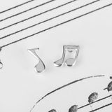 Mismatched Music Stud Earrings in Silver