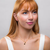 Quaver Music Note Necklace in Silver with 24ct Gold Plate & Black Onyx