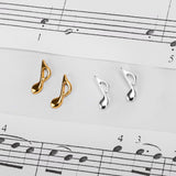 Music Note / Quaver Stud Earrings in Silver