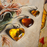 Natural Beauty Amber and Silver Heart Necklace - Natural Designer Gemstone