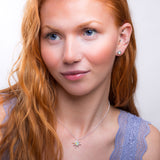 Nautical Wind Rose Necklace in Silver and Ethiopian Opal