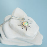 Nautical Wind Rose Necklace in Silver and Ethiopian Opal