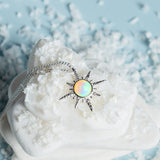 Nautical Wind Rose Necklace in Silver and Ethiopian Opal