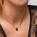 Sealed With A Kiss Necklace in Silver with 24ct Gold and Black Onyx