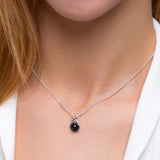Sealed With A Kiss Necklace in Silver and Black Onyx