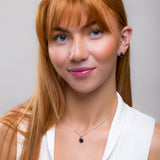 Sealed With A Kiss Necklace in Silver and Black Onyx