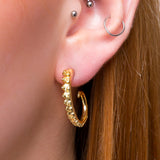 Octopus Tentacle Earrings in Sterling Silver with 24ct Gold